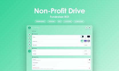 Non-Profit Drive - Settings