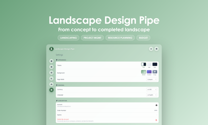 Landscape Design Pipe - Settings