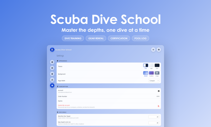 Scuba Dive School - Settings