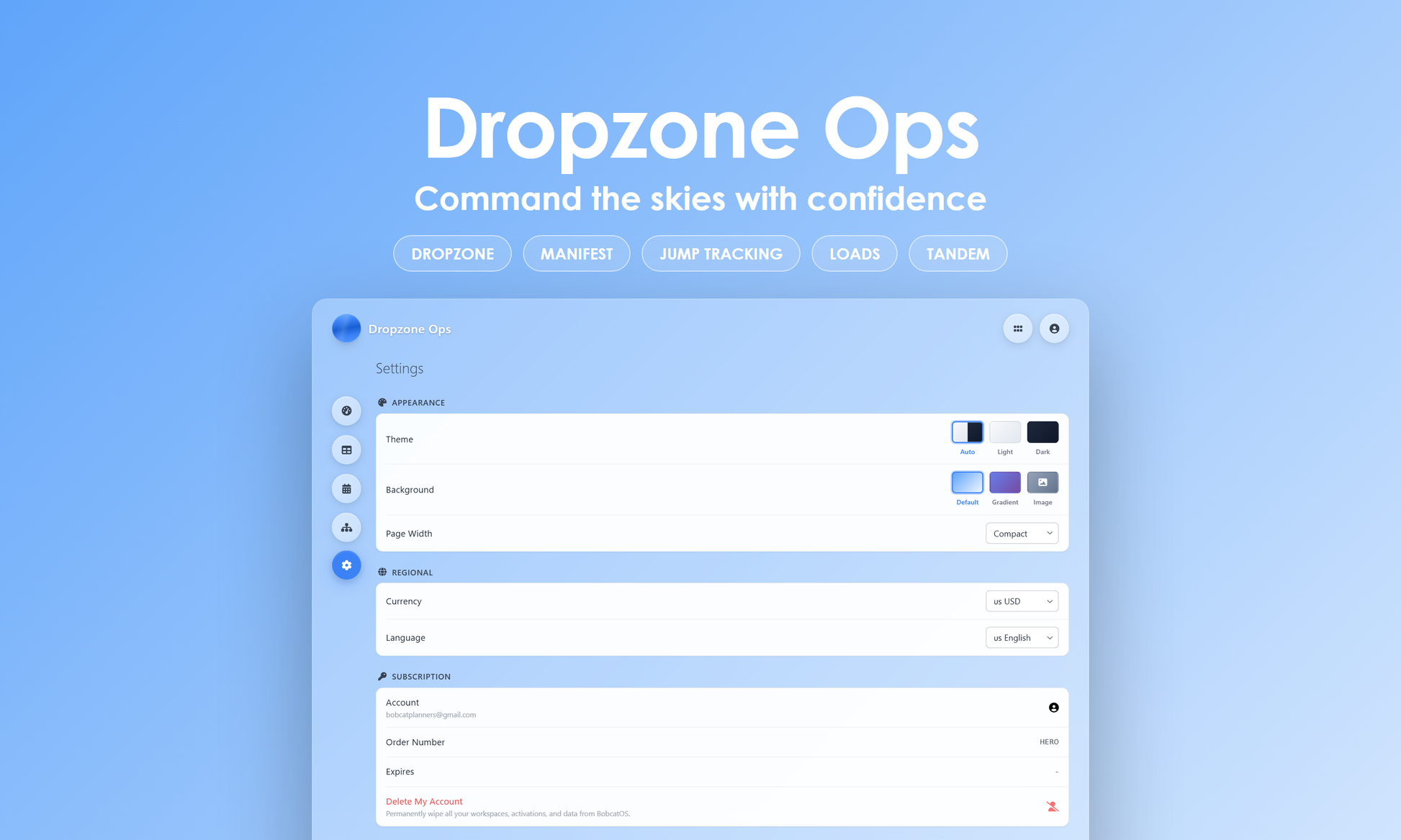 Dropzone Ops - Settings