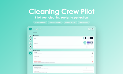Cleaning Crew Pilot - Settings