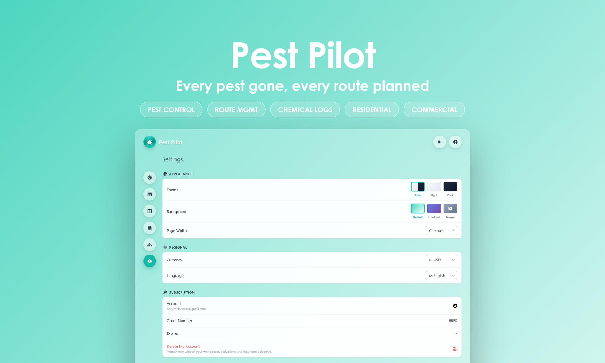 Pest Pilot - Settings