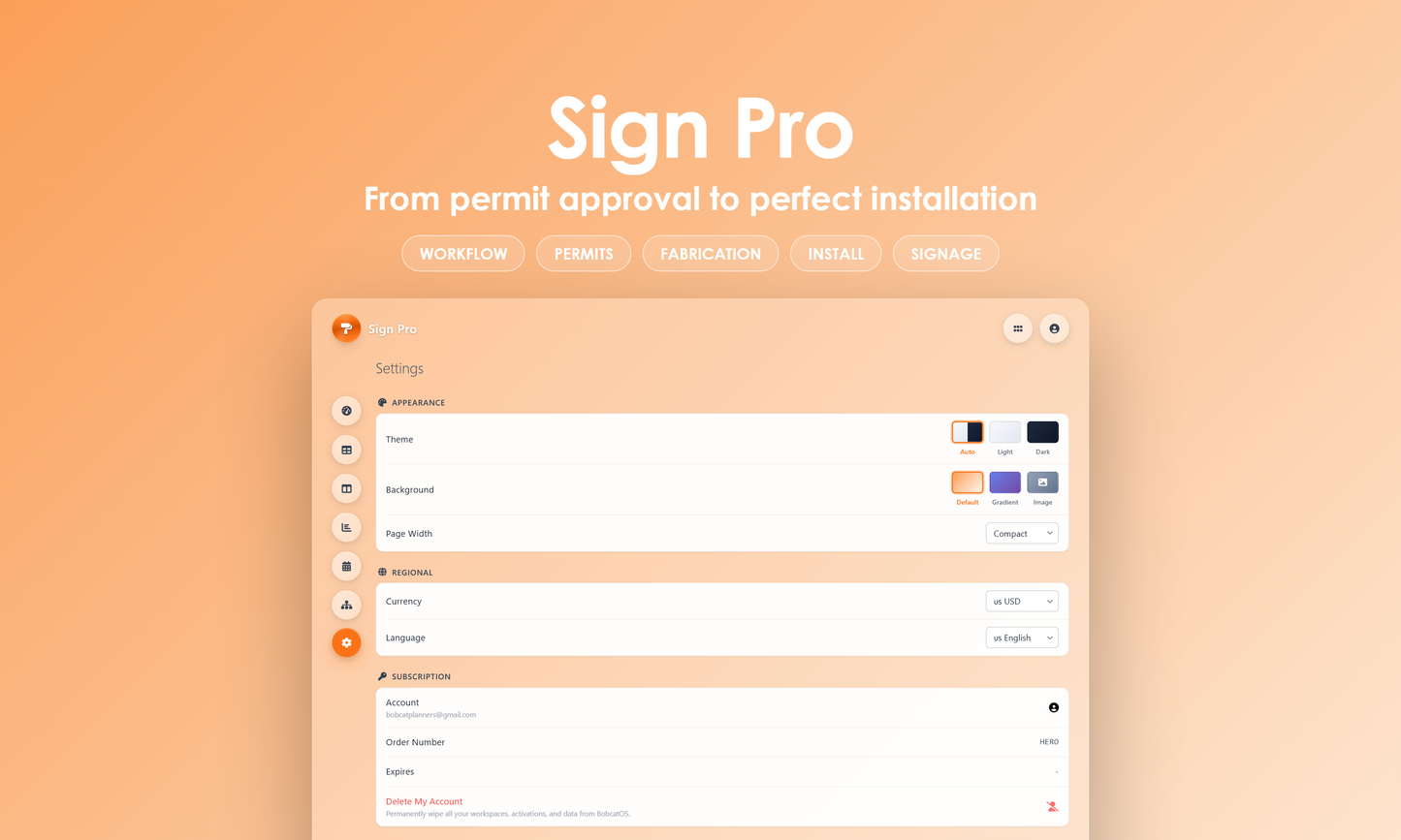 Sign Pro - Settings