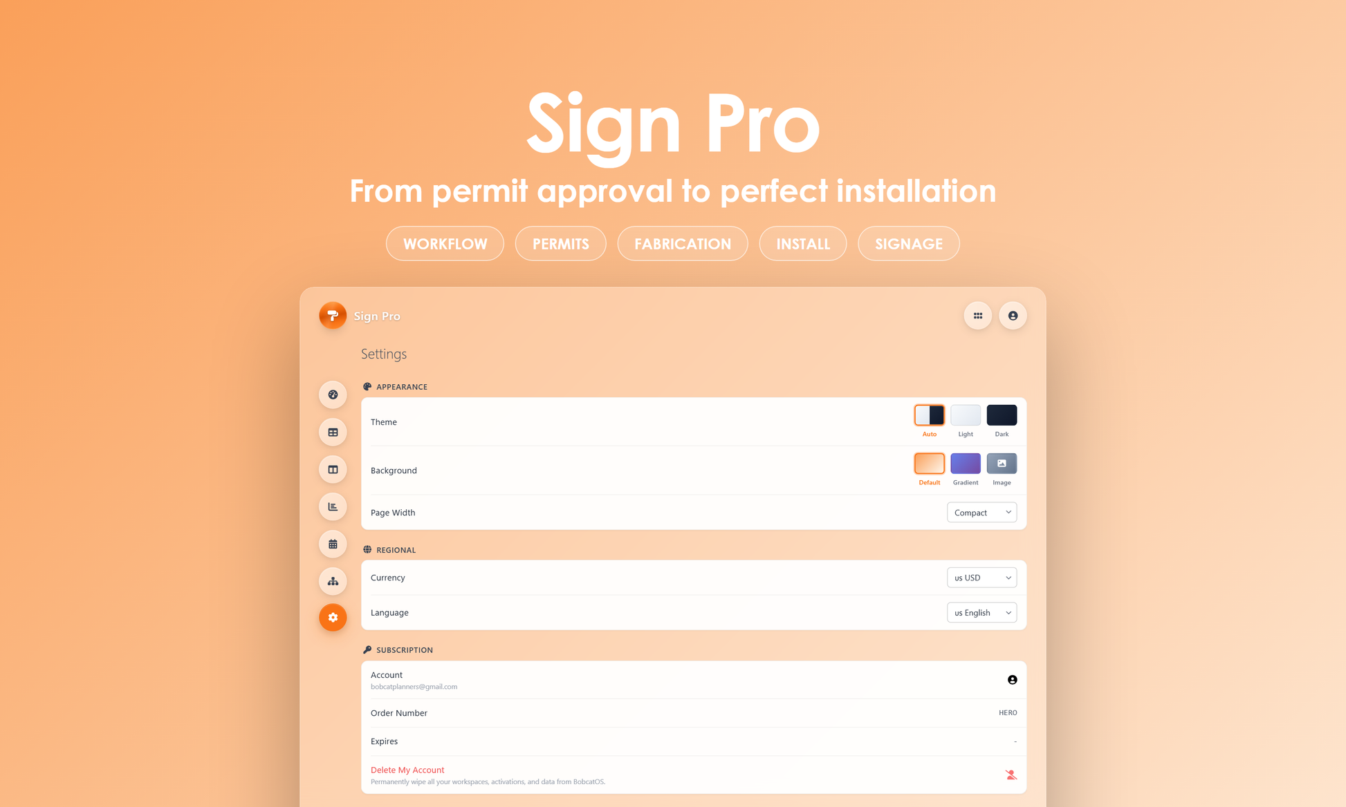 Sign Pro - Settings