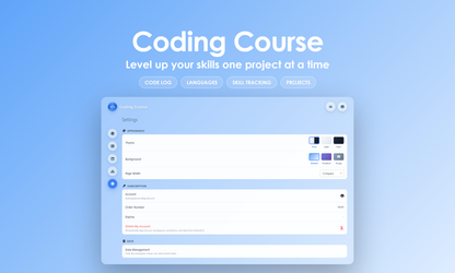Coding Course - Settings