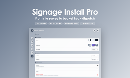 Signage Install Pro - Settings