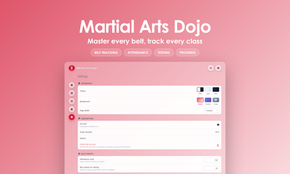 Martial Arts Dojo - Settings