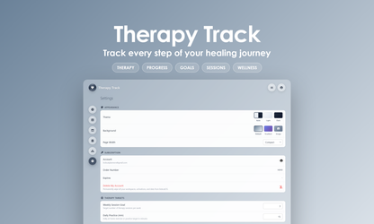 Therapy Track - Settings