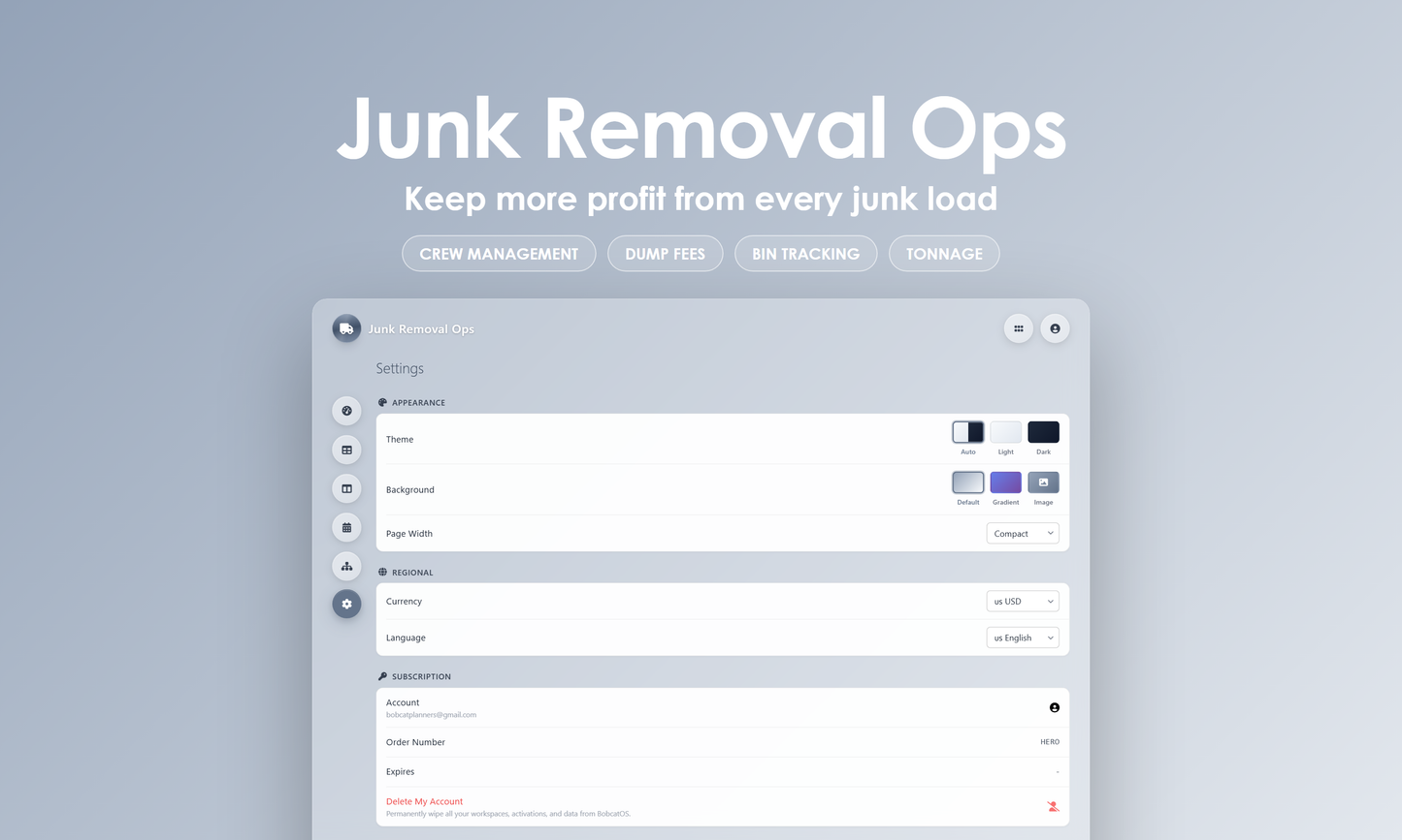 Junk Removal Ops - Settings