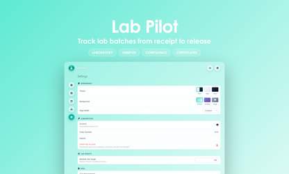 Lab Pilot - Settings