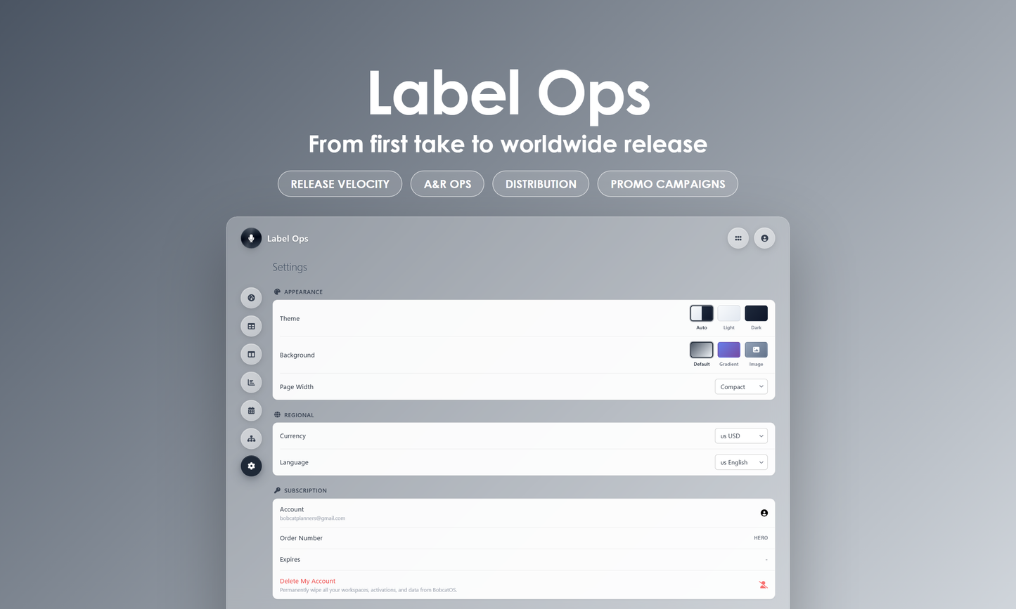Label Ops - Settings