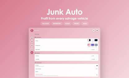 Junk Auto - Settings