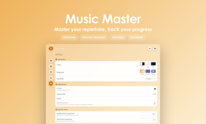 Music Master - Settings