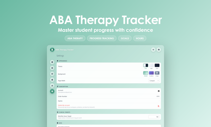 ABA Therapy Tracker - Settings