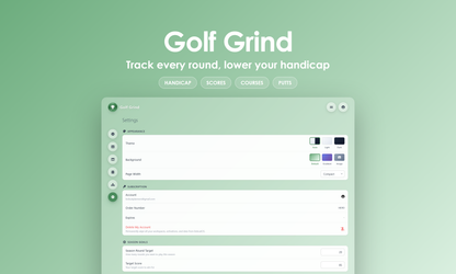 Golf Grind - Settings