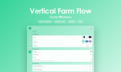 Vertical Farm Flow - Settings