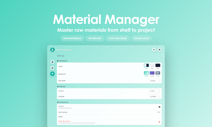 Material Manager - Settings