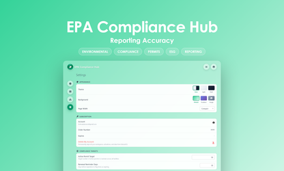 EPA Compliance Hub - Settings