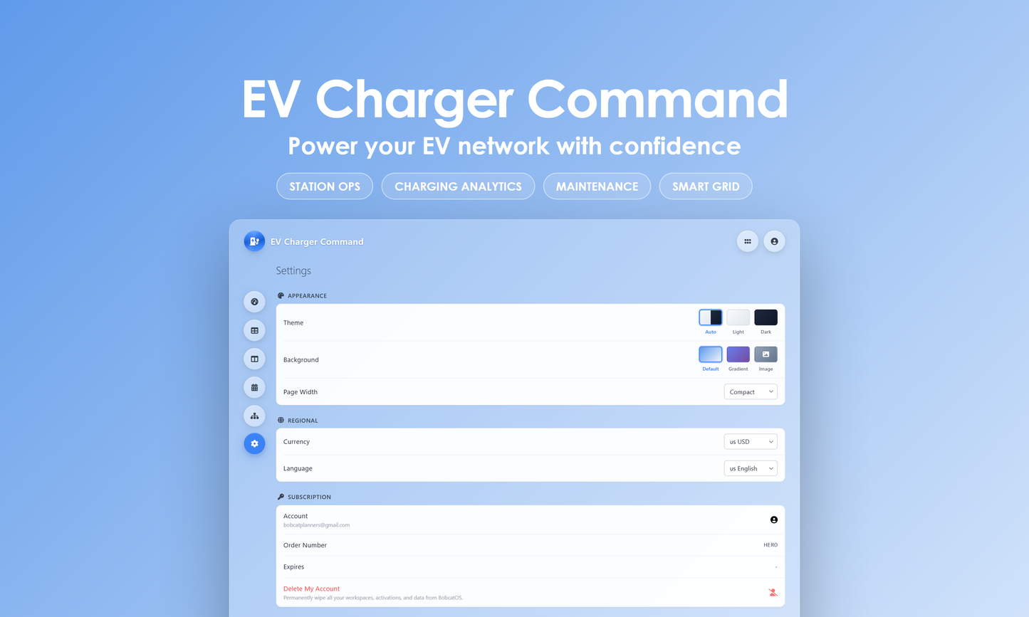 EV Charger Command - Settings