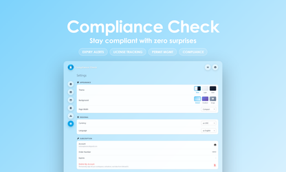 Compliance Check - Settings