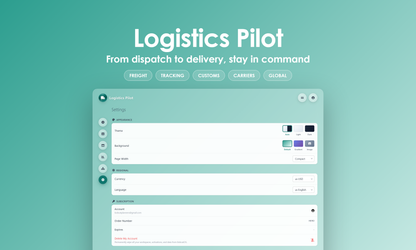Logistics Pilot - Settings