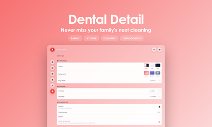 Dental Detail - Settings