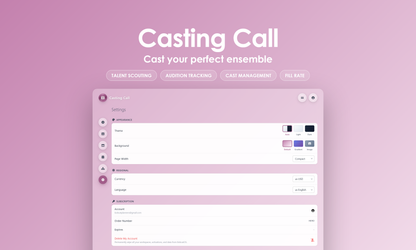Casting Call - Settings