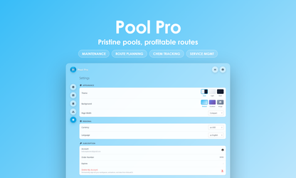 Pool Pro - Settings