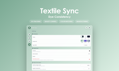 Textile Sync - Settings