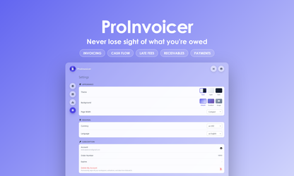 ProInvoicer - Settings