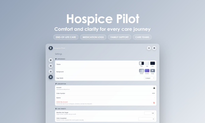 Hospice Pilot - Settings