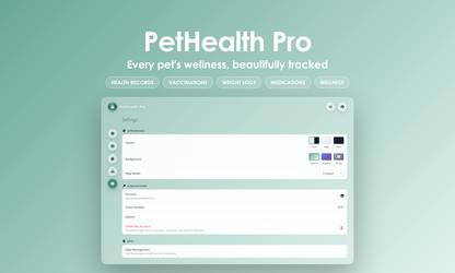 PetHealth Pro - Settings
