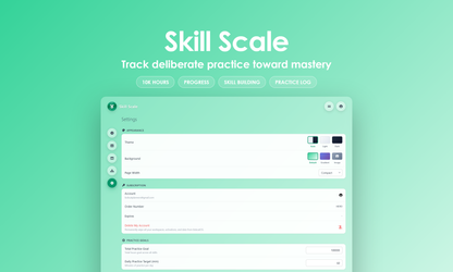 Skill Scale - Settings