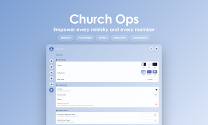 Church Ops - Settings