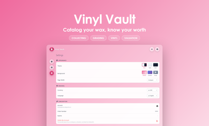 Vinyl Vault - Settings