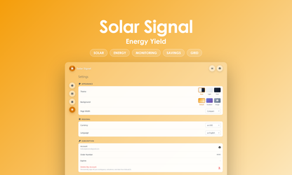 Solar Signal - Settings