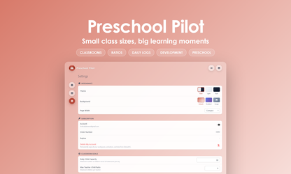 Preschool Pilot - Settings