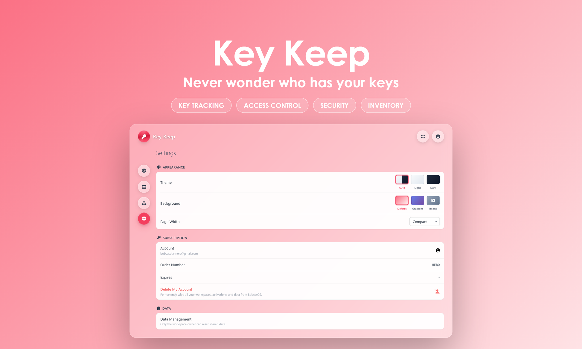 Key Keep - Settings