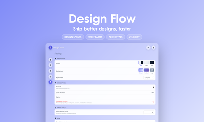 Design Flow - Settings