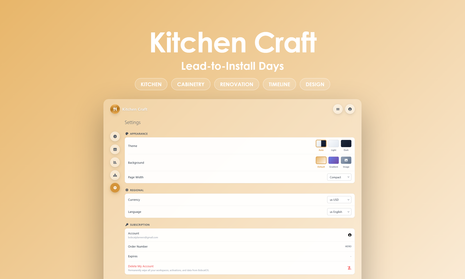 Kitchen Craft - Settings