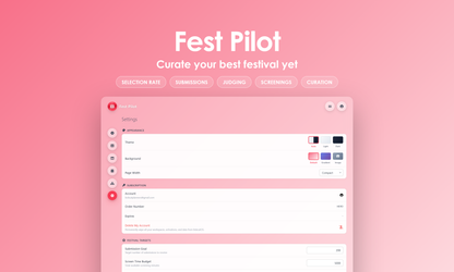 Fest Pilot - Settings