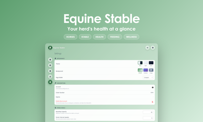 Equine Stable - Settings
