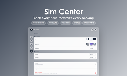 Sim Center - Settings