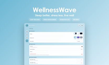 WellnessWave - Settings