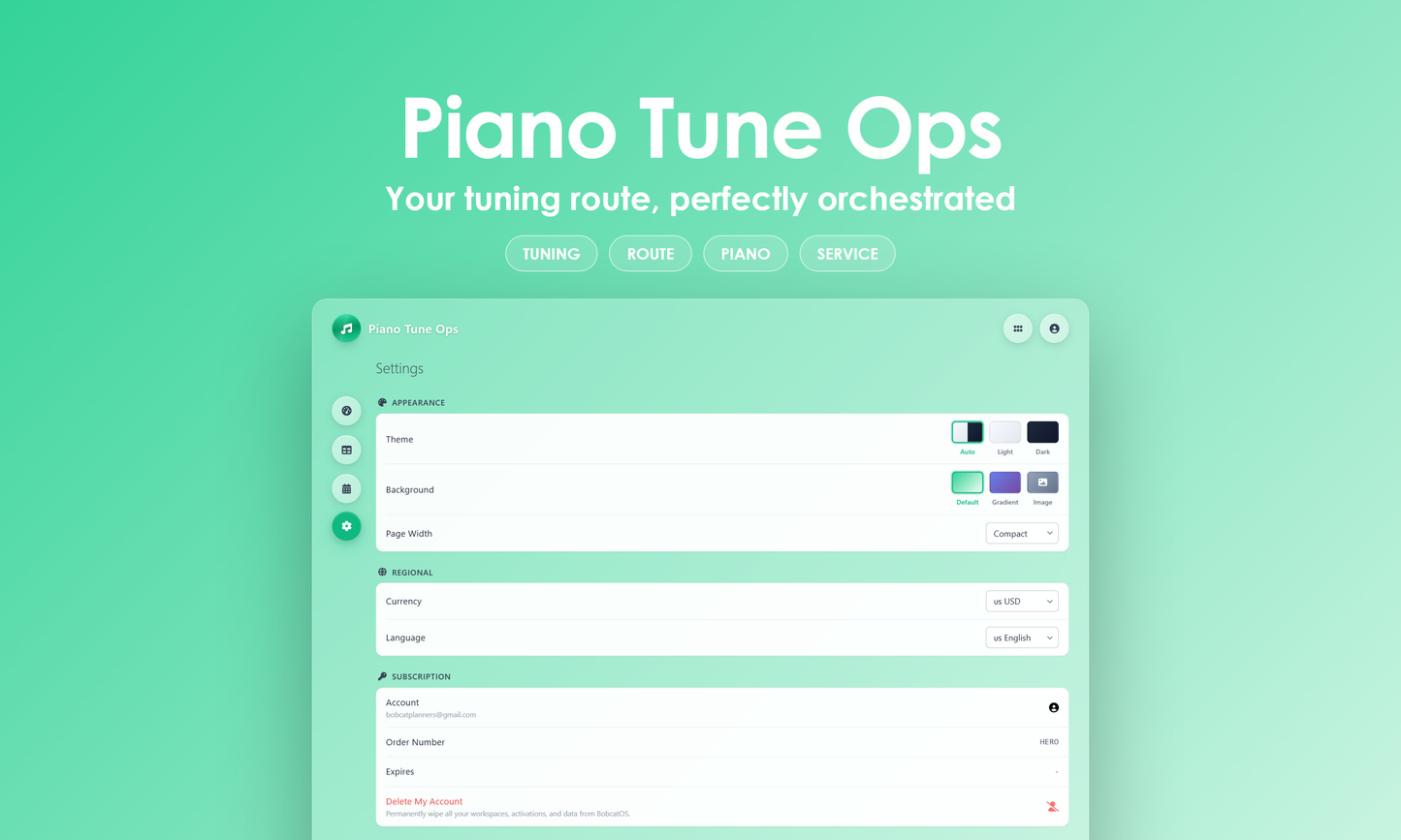 Piano Tune Ops - Settings