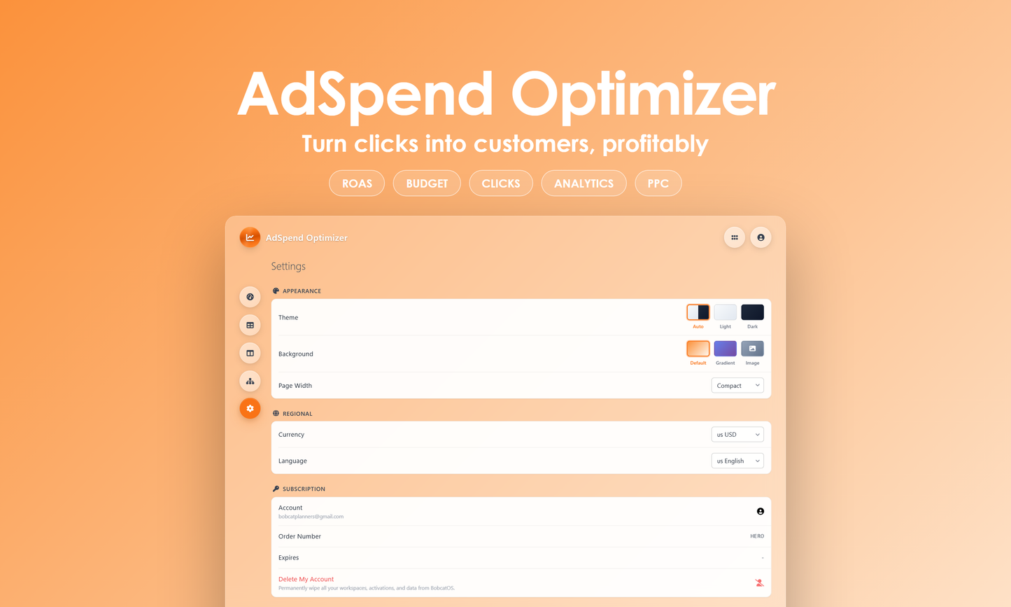 AdSpend Optimizer - Settings