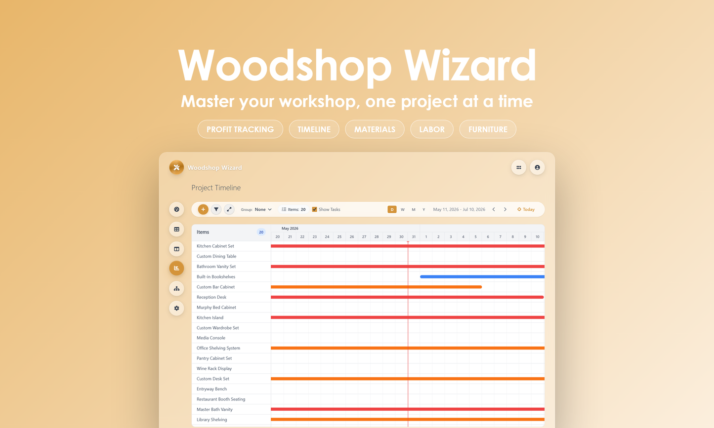 Woodshop Wizard - Timeline