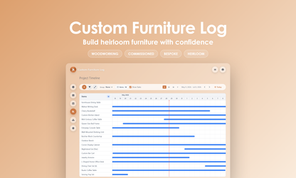 Custom Furniture Log - Timeline