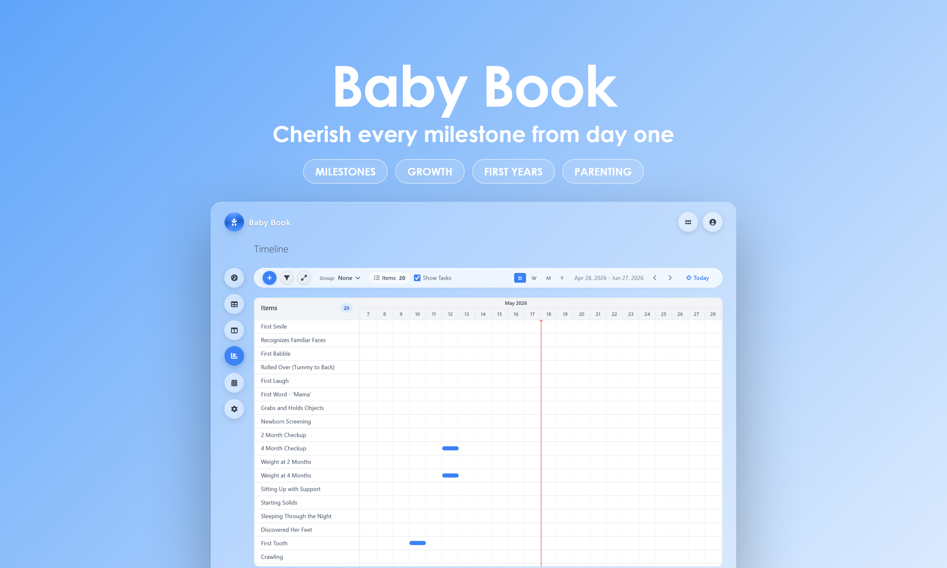 Baby Book - Timeline