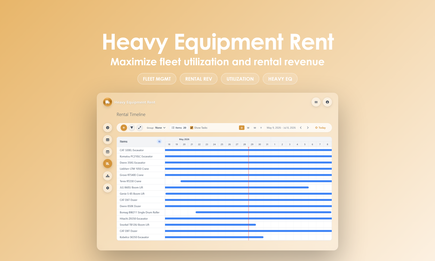 Heavy Equipment Rent - Timeline